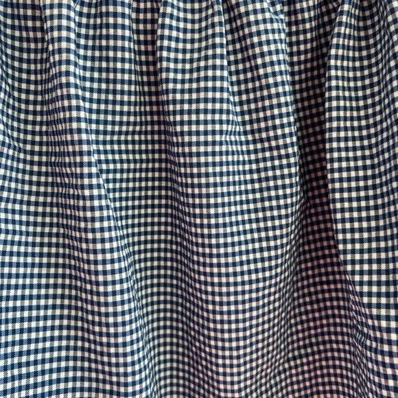 ZARA gingham cropped puff sleeve tie sleeve off shoulder blouse blue&white XS - Picture 6 of 7